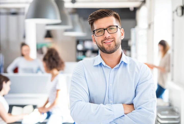 A business administrator in the office.