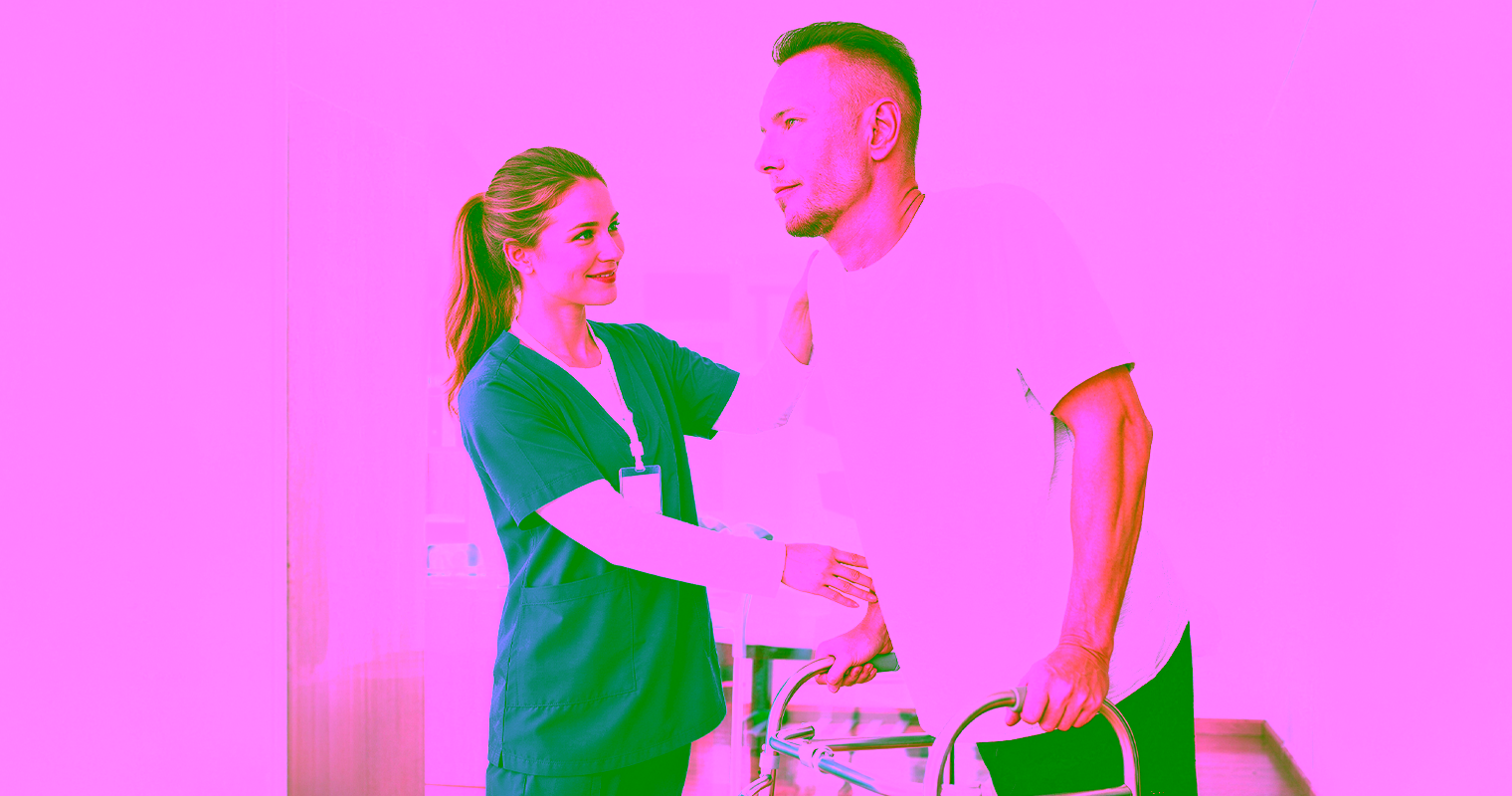 A Personal Care Aide assisting a client with day-to-day routine.