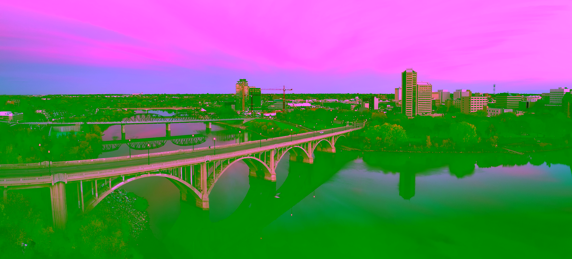 Saskatoon city skyline.